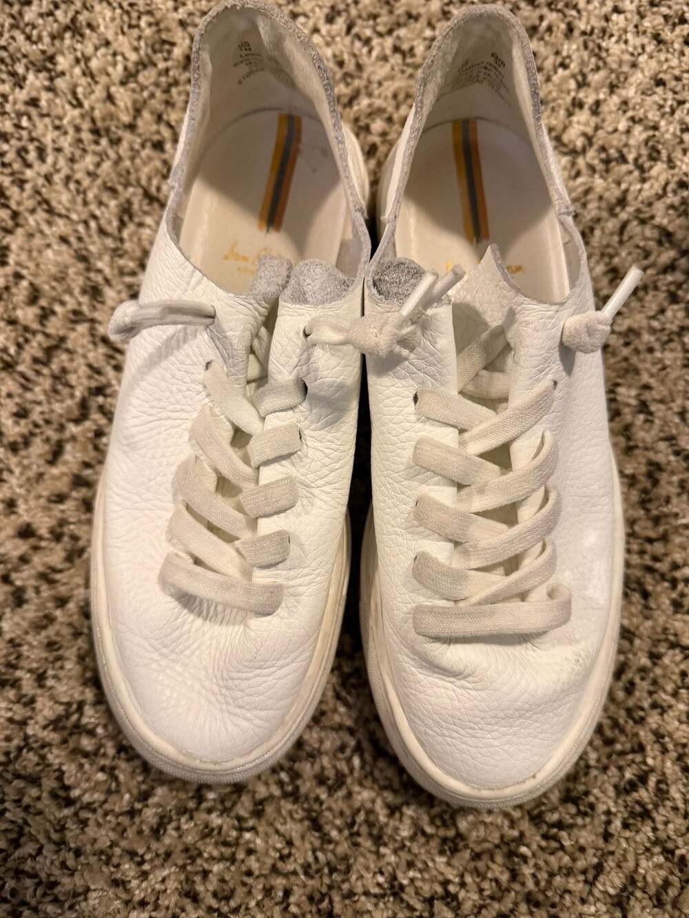 Sam Edelman White Leather Sneakers Youth Size 1